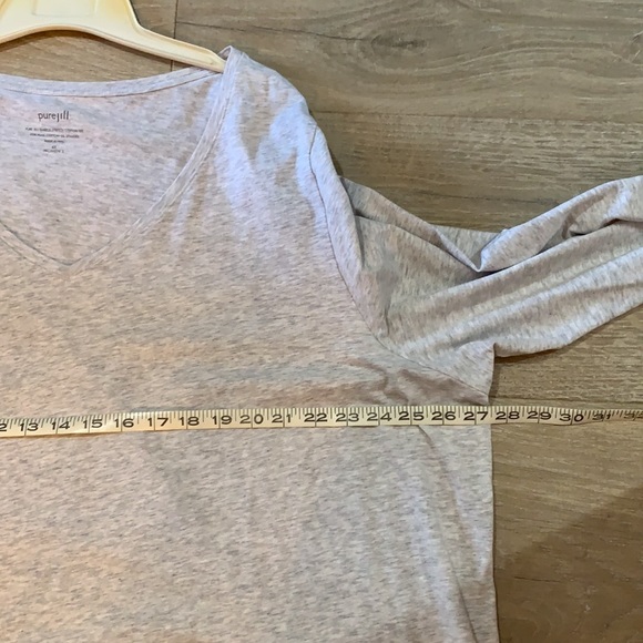 Purejill plus size women V-neck tee in gray - Picture 6 of 8